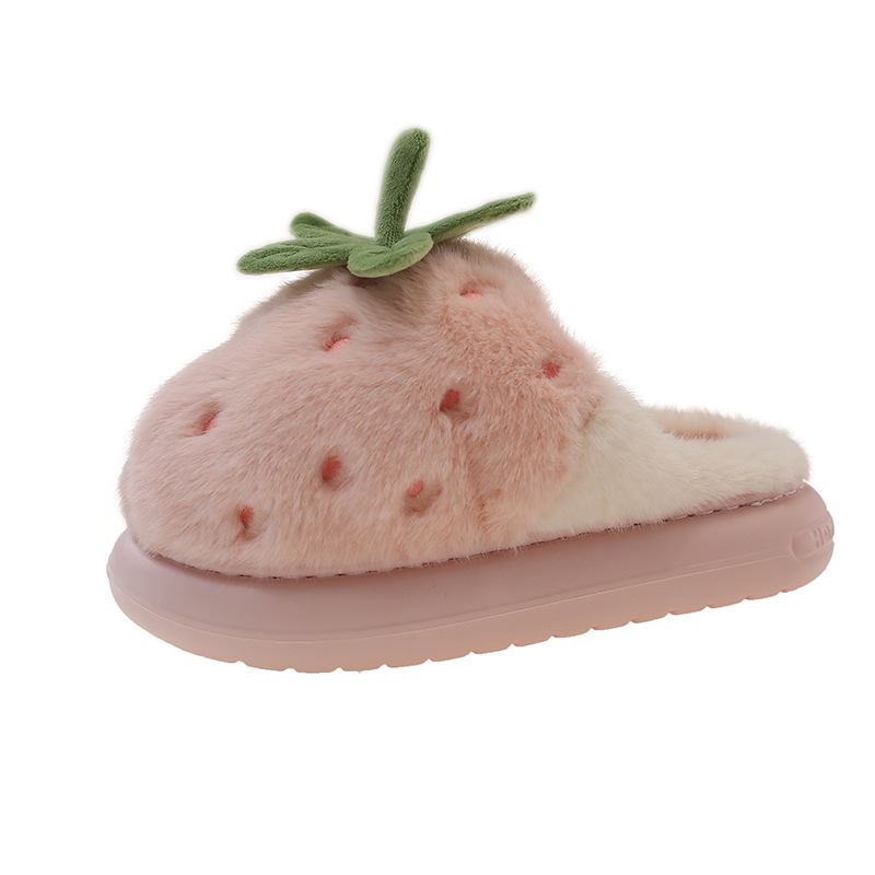 Cute Strawberry Cotton Slippers Female Winter Interior Home foto 5