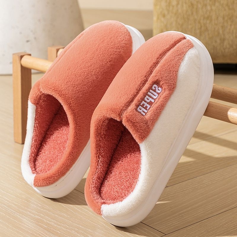 Thick-soled Fleece-lined Non-slip Plush Slippers For Men And Women To Wear At Home foto 4