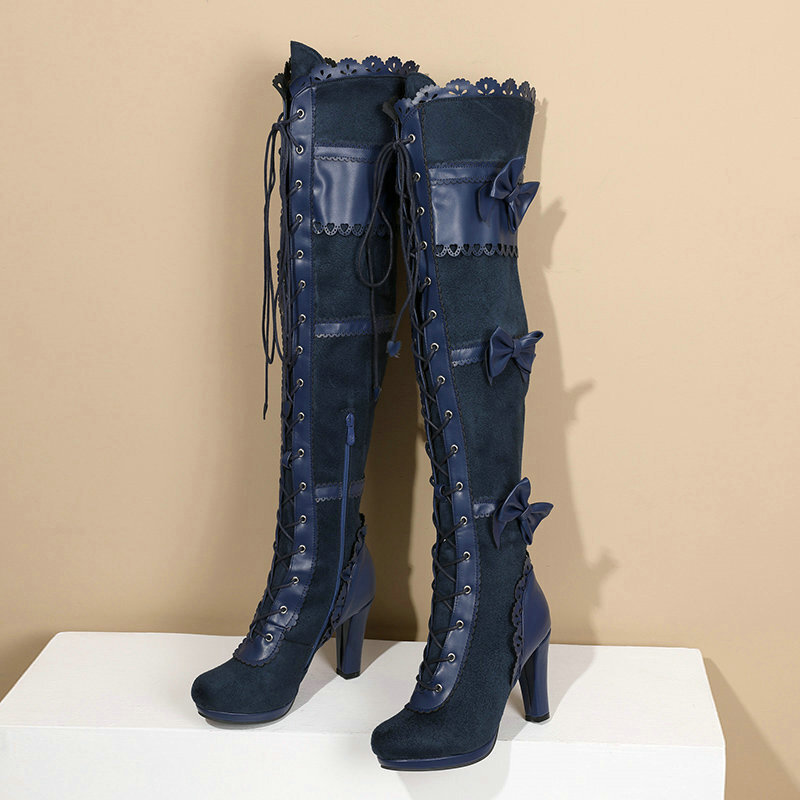 Women's High Heel Lace Strap Boots foto 4