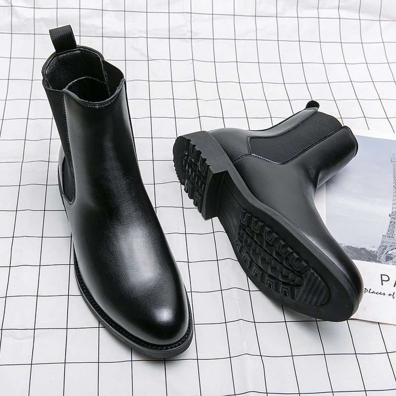 Men's Korean-style Trendy High Top Leather Shoes foto 2