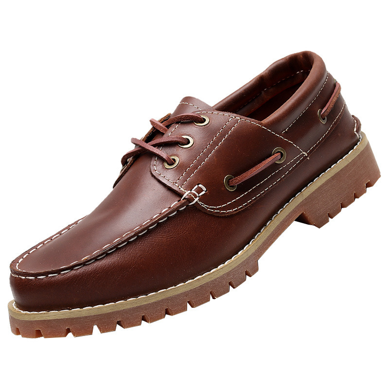 First Layer Cowhide Low Top Classic British Casual Pumps Men foto 4