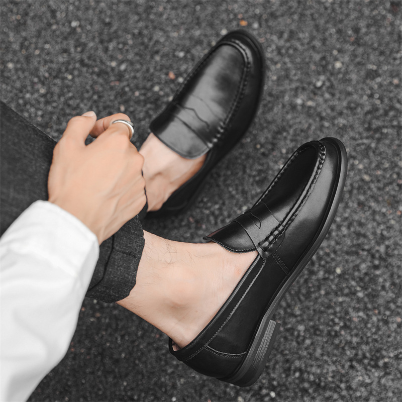 Casual Leather Shoes Men's Soft Bottom Slip-on foto 2