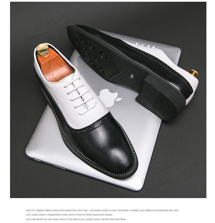 Men's Business Double Color Block Leather Shoes foto 2