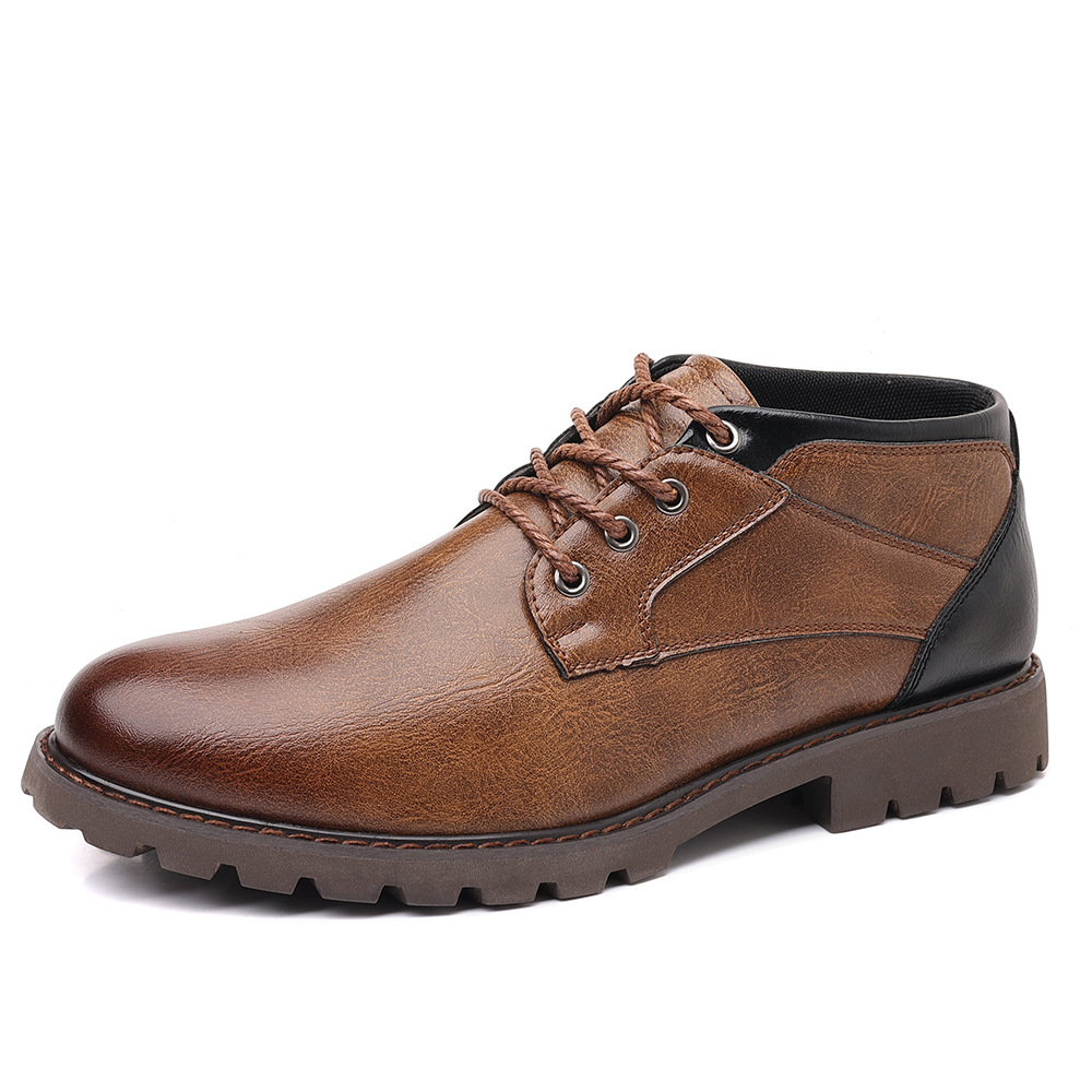 HPIOPL4999 Martin Boots Men's Boots Plus Size Lace Up Low Top