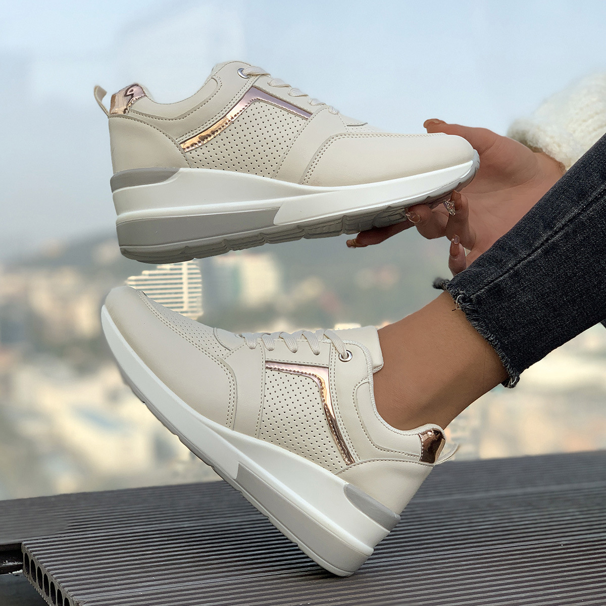 Women's Wedge Platform Sports Casual Shoes foto 2