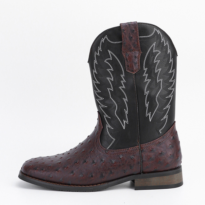 Western Denim Square Toe Motorcycle Men's Boots foto 5