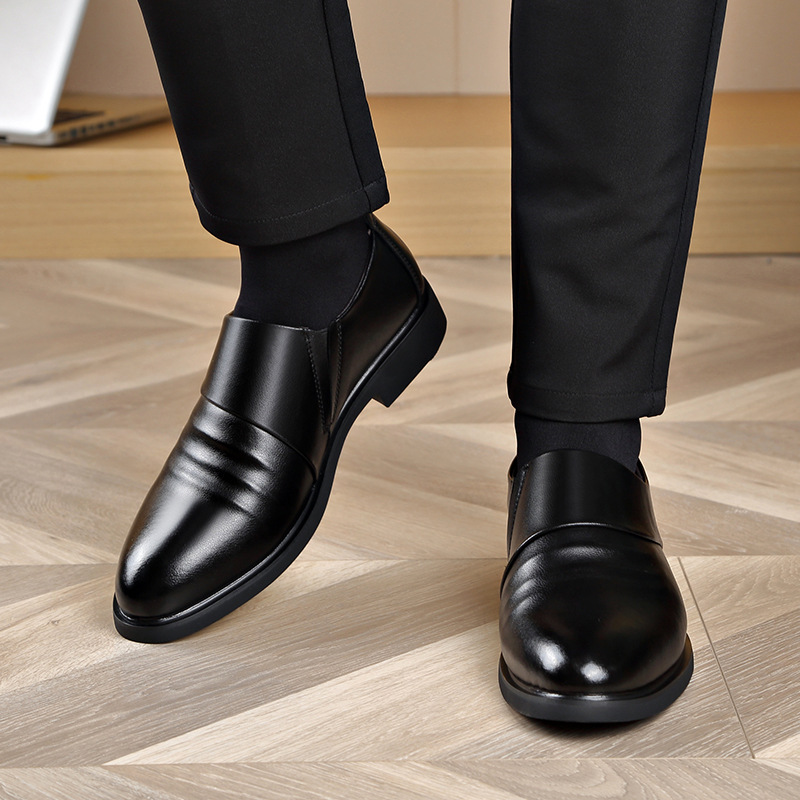 Spring And Autumn Soft Leather Height Increasing Insole Business Formal Casual Leather Shoes foto 4