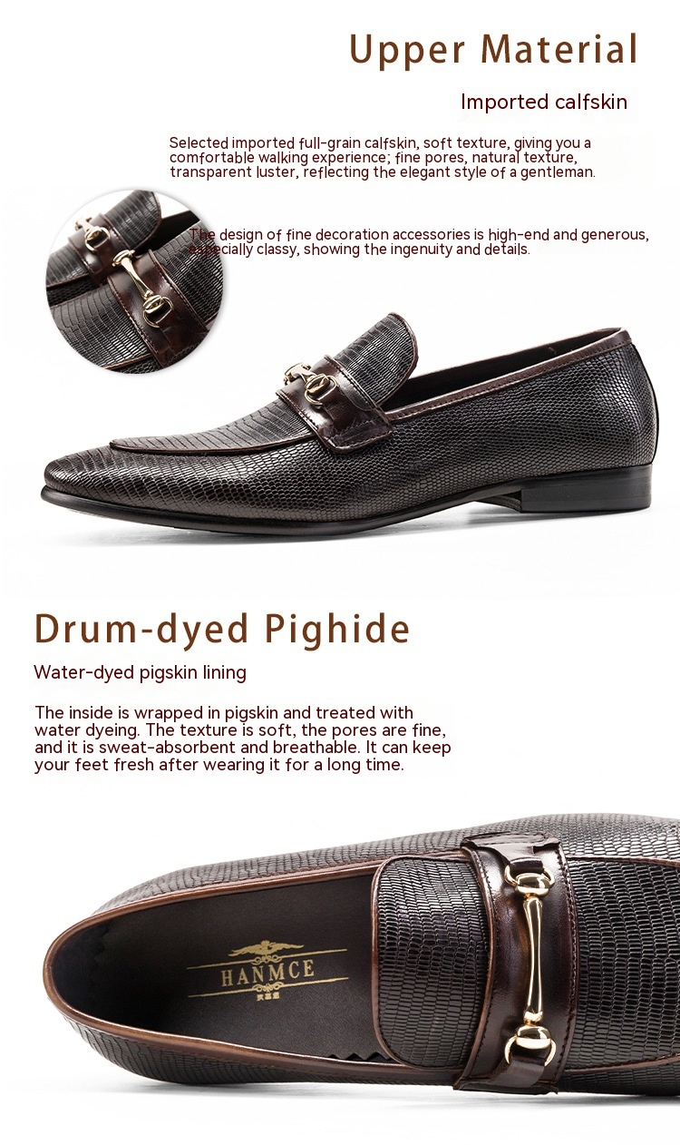 Cowhide Snake Pattern Men's Business Casual foto 2