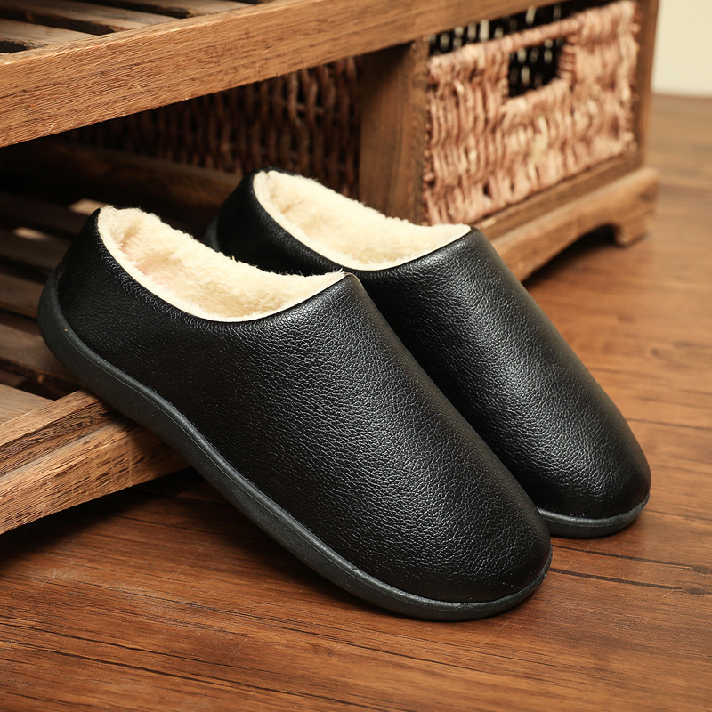 Men's Cotton Non-slip Soft Bottom Leather Surface Waterproof Shoes foto 3