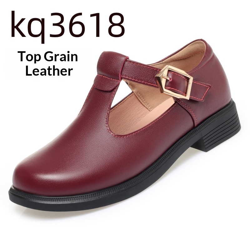 Round-toe Leather British-style Ready-to-ship Large-size Womens Shoes foto 5