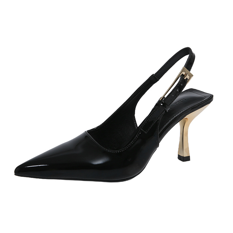 Fairy-style Stiletto-heel Pointed-toe Open-back Closed-toe Sandals foto 2
