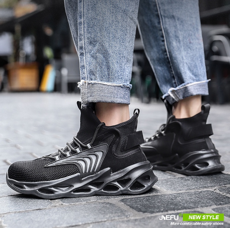 Labor Protection Steel Toe Cap Anti-smashing And Anti-penetration Medium Boots foto 5