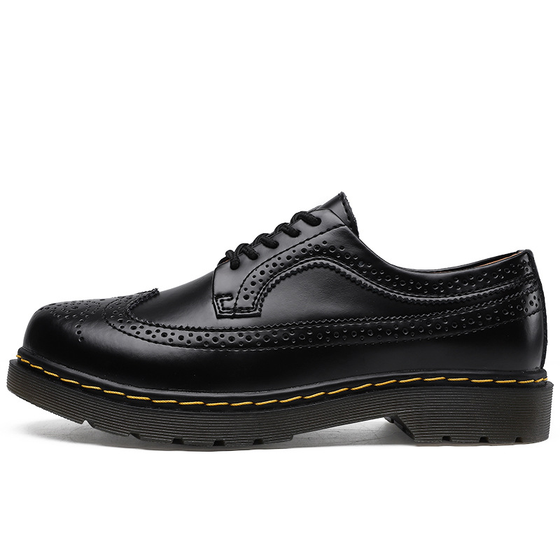 Martin Shoes Women's Low-cut Genuine Leather 5-hole Brogue Men's And Women's Round Head Couple's Lace-up Shoes foto 4