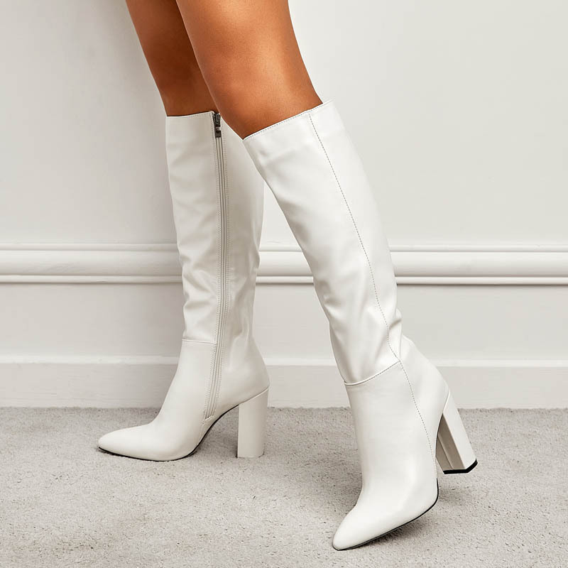 Fashionable Women's Boots With Side Zipper And Pointed Toe foto 3