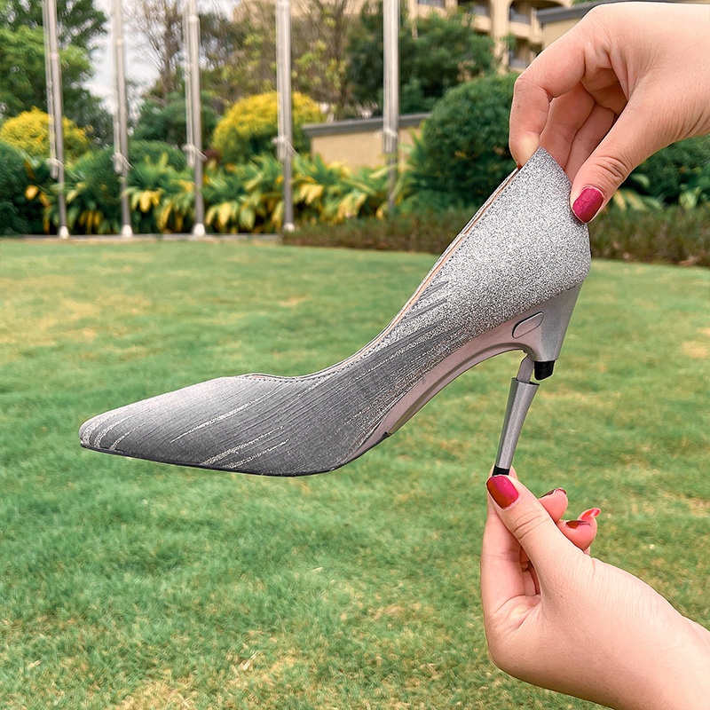 SpringSummer New Shallow Pointed Toe Stiletto Heels With Adjustable Heel foto 5