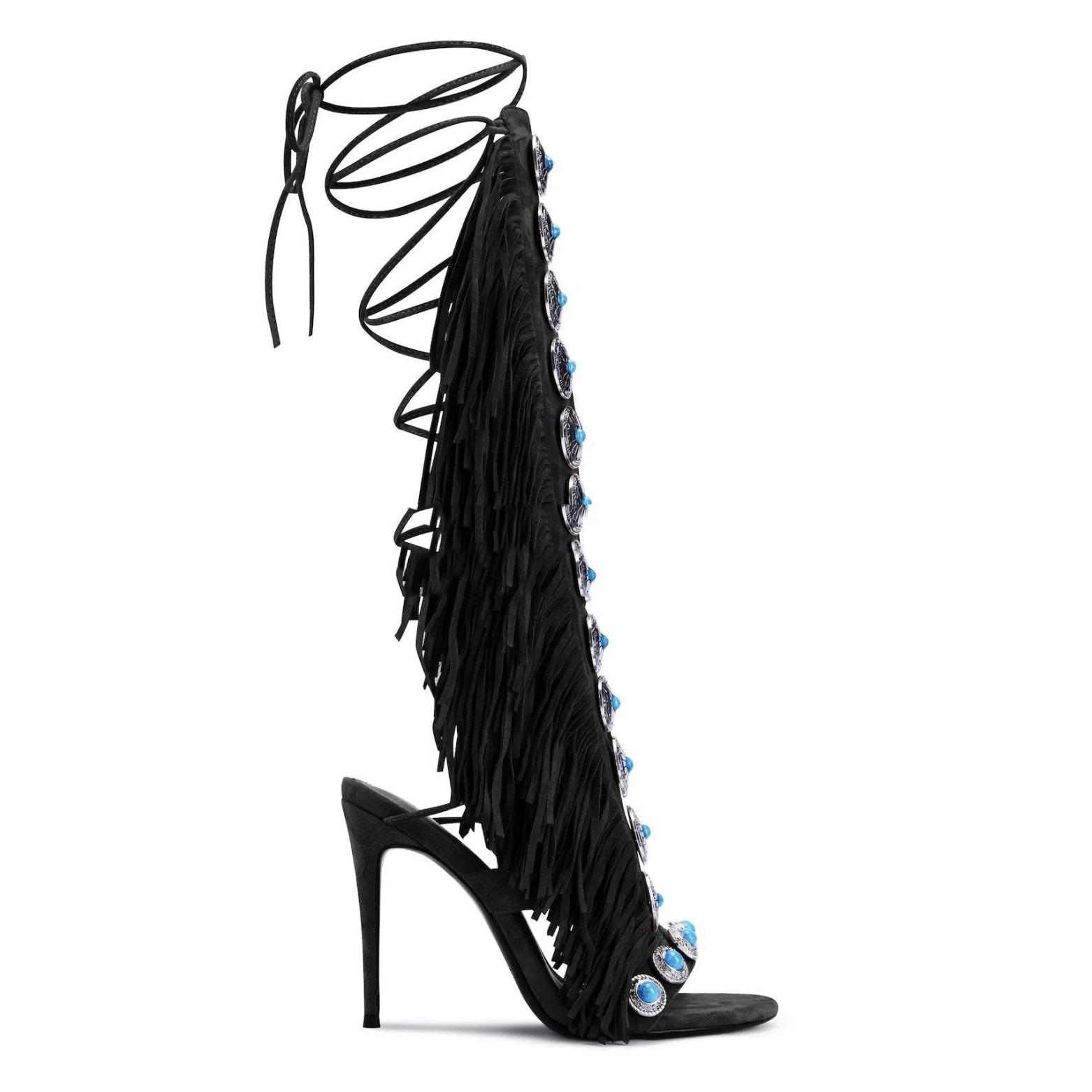 European And American Flowing Comb Beauty High Heel Sandal Boots Strap Plus Size foto 2