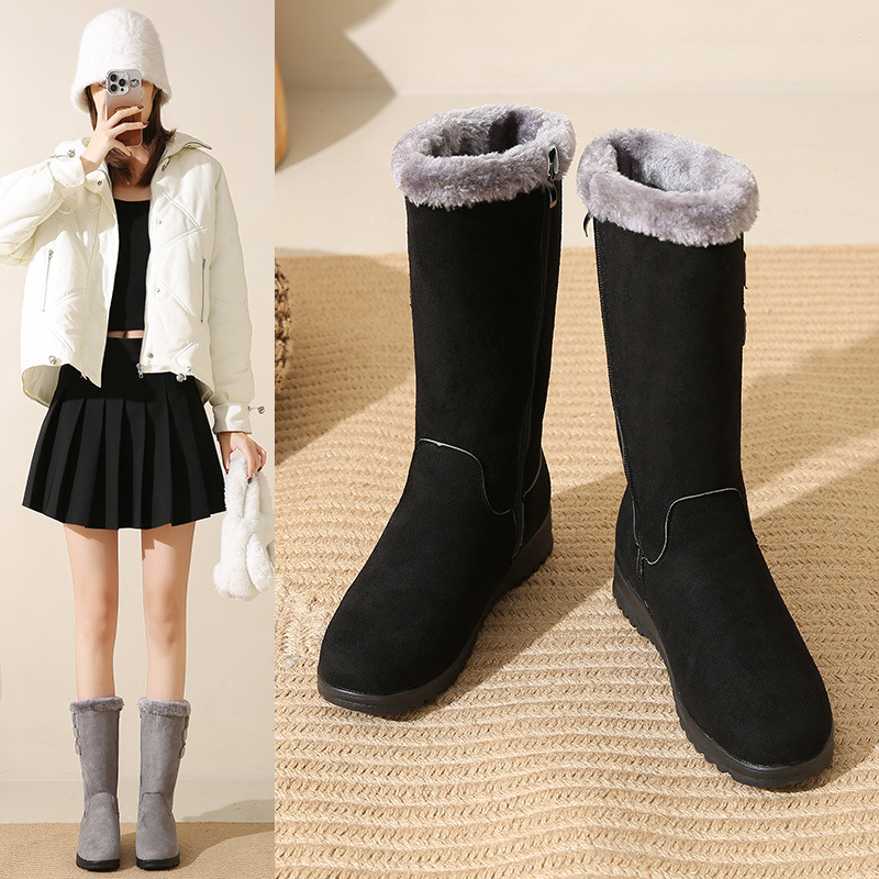 Mid-calf Fleece-lined Extra-thick Versatile Womens Boots For Warmth foto 4