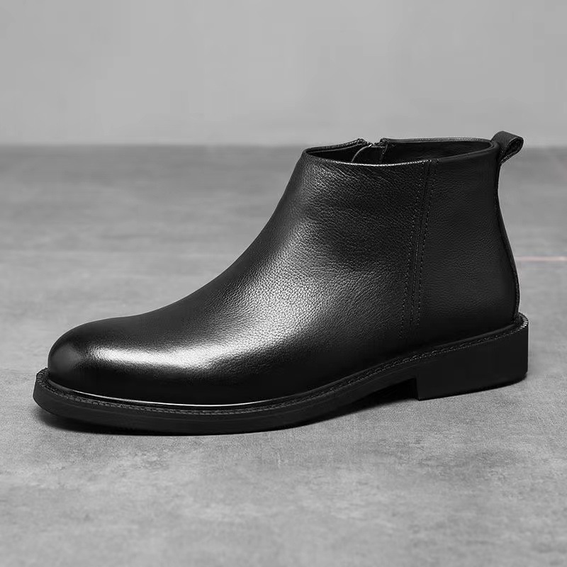 Men's Leather Shoes Solid Color Chelsea Boots foto 3