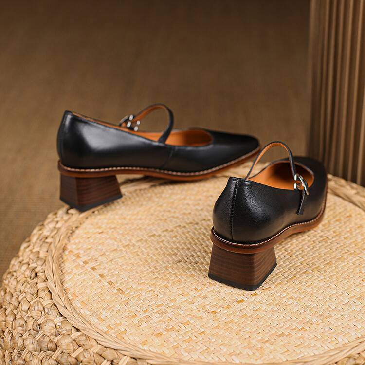 Retro Chunky-heeled Elegant Womens Shoes foto 4