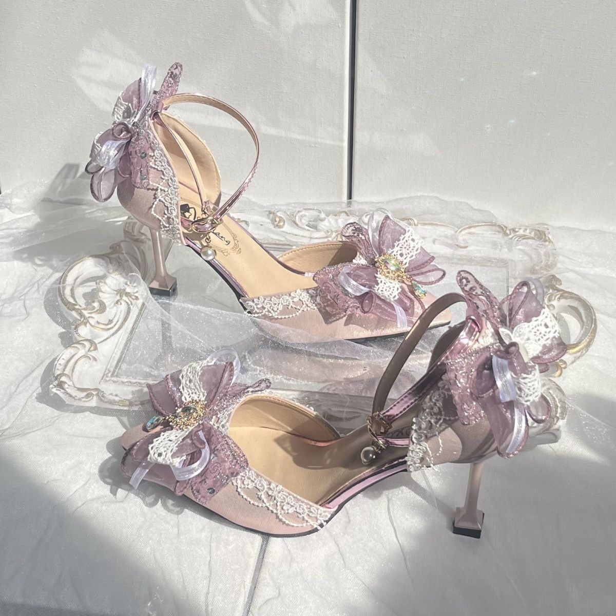 Gorgeous Flower Wedding Elegant Lolita Shoes foto 4