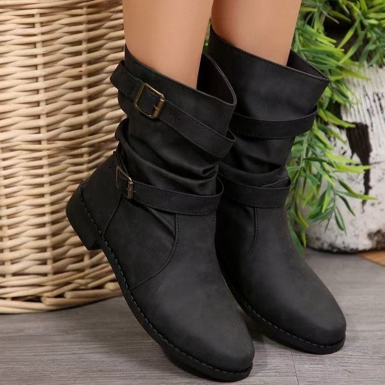 Boots Women's Round Toe Flat foto 4