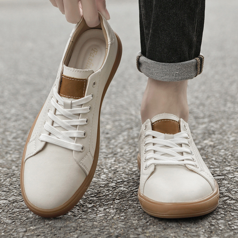 Spring Fashion Lace-up Leather Low-top Casual Shoes foto 5