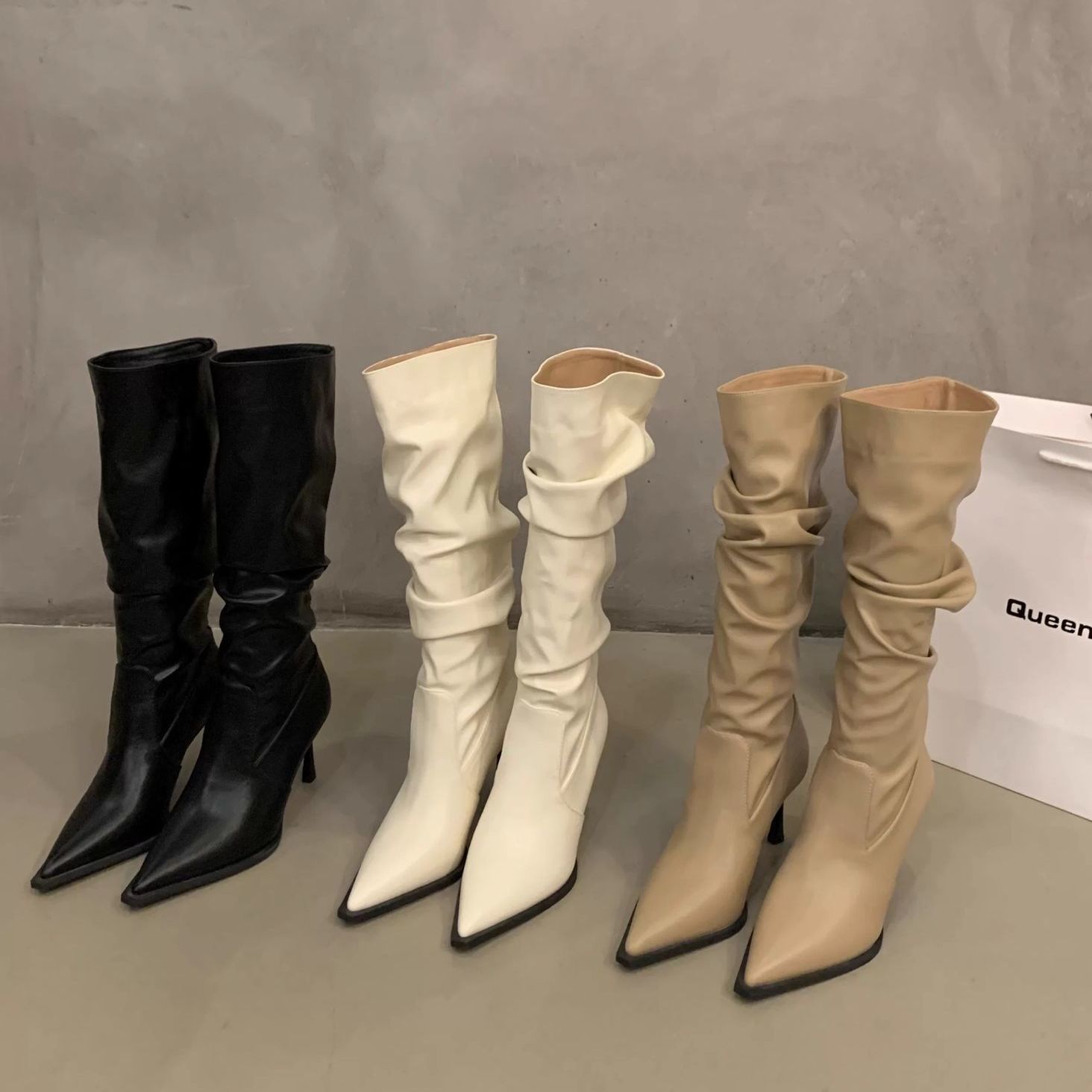 New High-rise Retro Niche-design Over-the-knee Boots foto 3