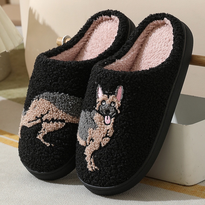 New Comfort Home Cute Cartoon Little Wolf Dog Winter Cotton Slippers foto 2