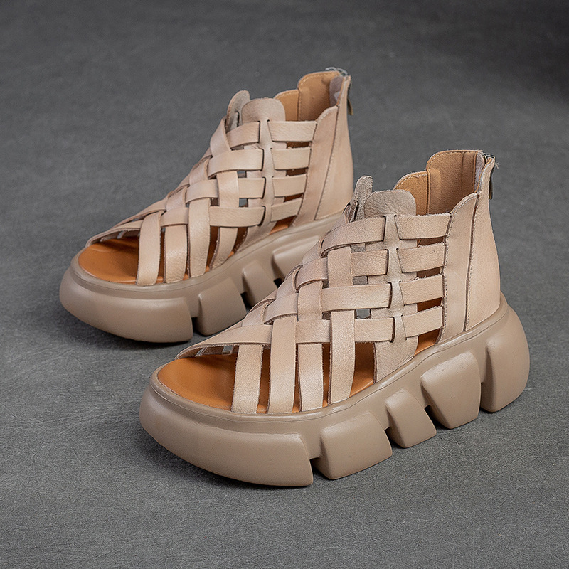Woven Hollowed Sandals Thick Bottom Breathable foto 5