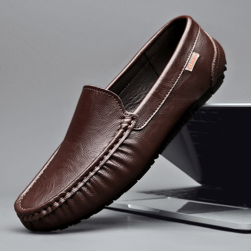 British Style Leather Slip-on Loafers foto 5