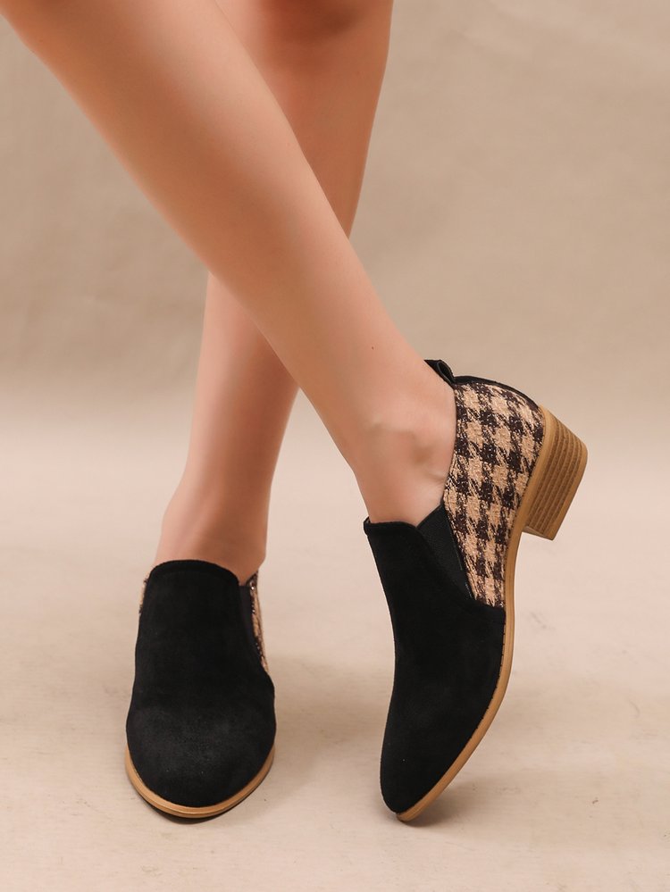 Retro Color-Block Slip-On Shoes For Women foto 4