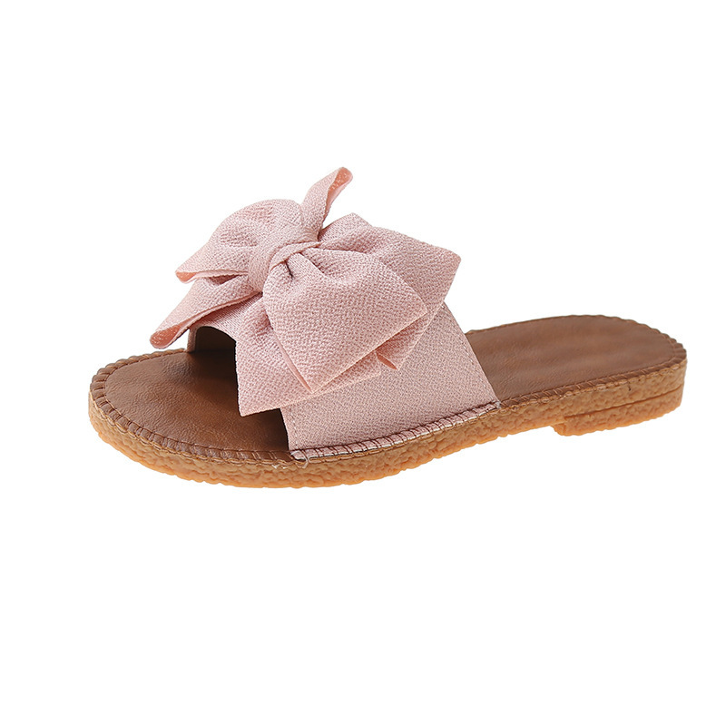 Women's Slip-on Cloth Sandals Summer Soft Bottom Flat Heel Bow foto 2