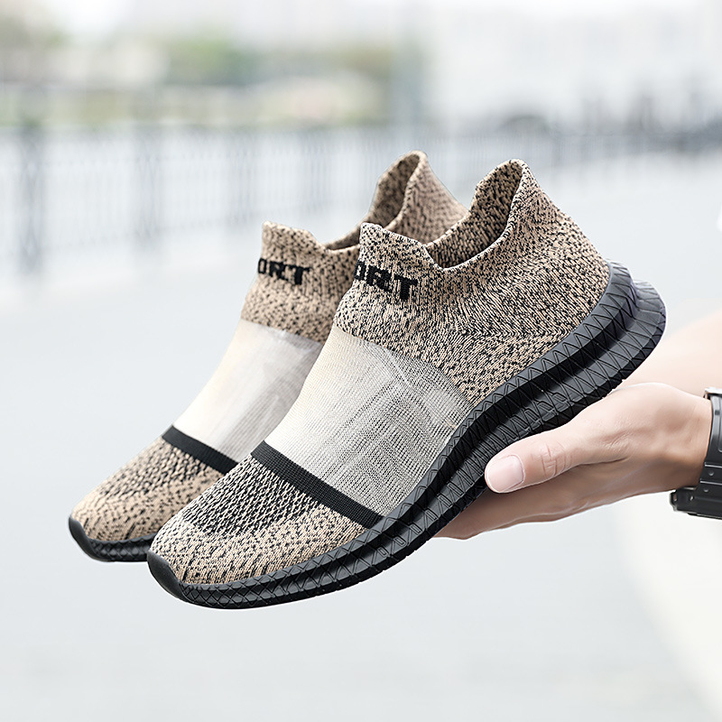Breathable Casual Couple Running Flying Woven Sports Sock Shoes foto 4