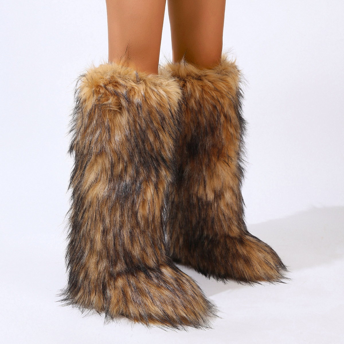 Flat Heel High-top Warm Winter Long Tube Fur Boots foto 5
