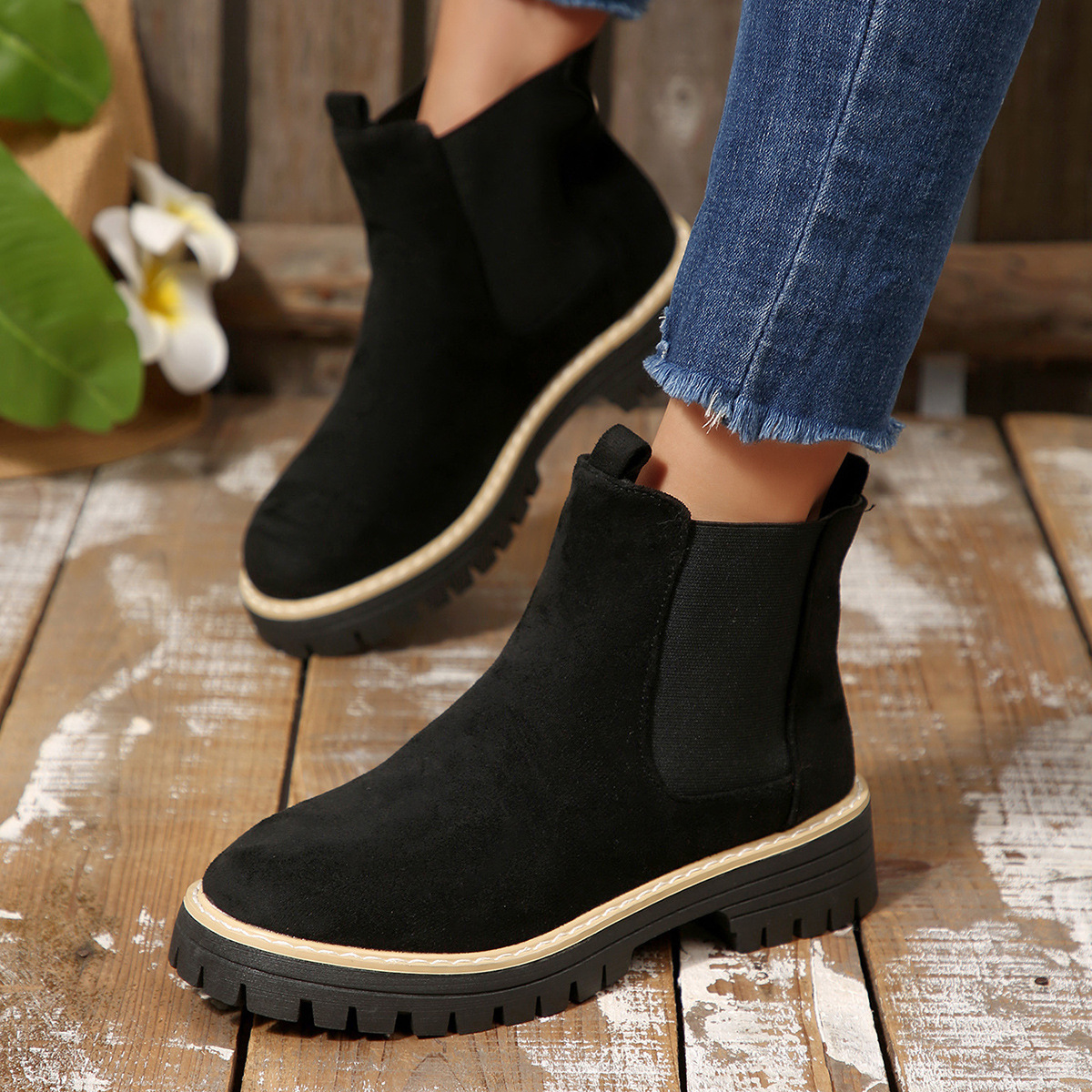 Women's Round-Toe Fashionable Casual All-Match Boots foto 2