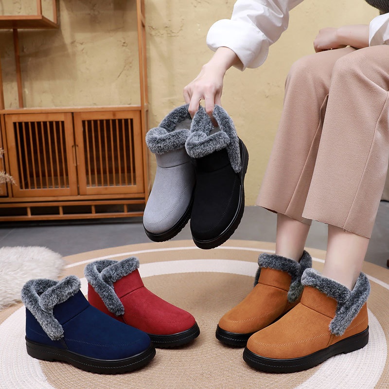 Women's Large Size Cotton Boots Plus Velvet Thickened Outdoor Leisure foto 2
