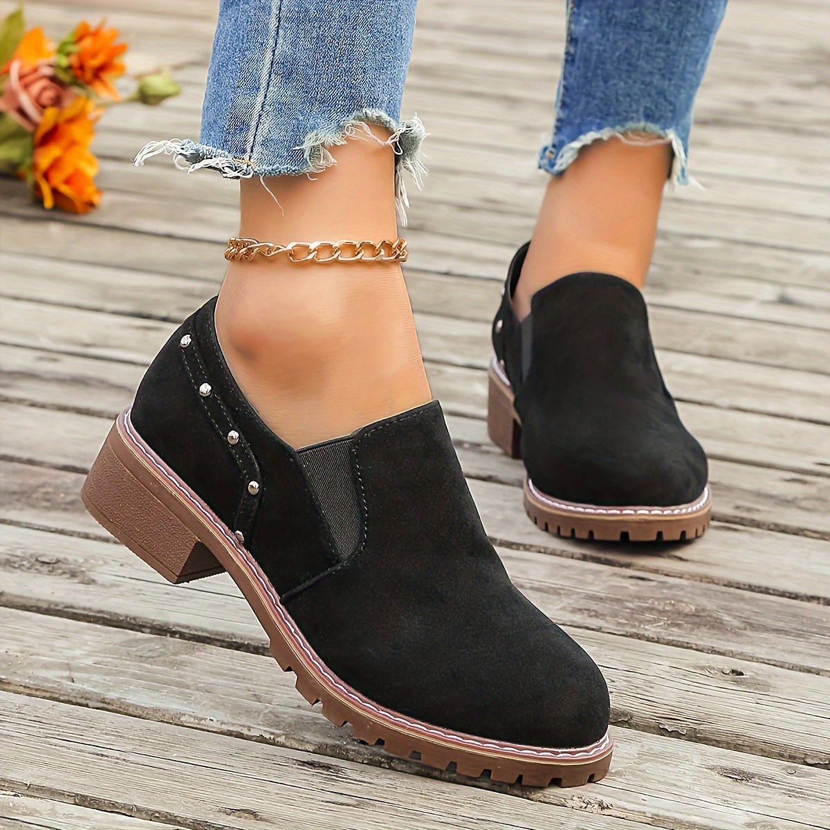 Plus Size All-match Casual Thick Heel Ankle Boots foto 5