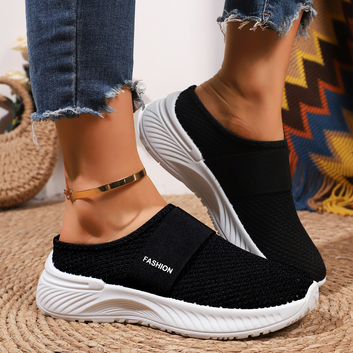 Versatile Mesh Breathable Womens Flats foto 4
