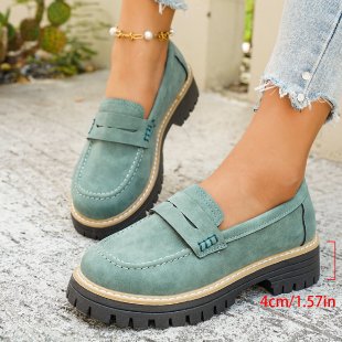 British-style Loafers Chunky-heel Women's Shoes foto 3