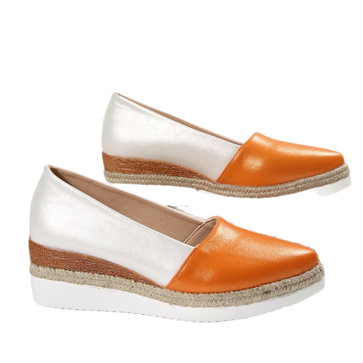 Woven Hemp Rope Muffin Bottom Low-cut Breathable Pointed Women's Pumps foto 5