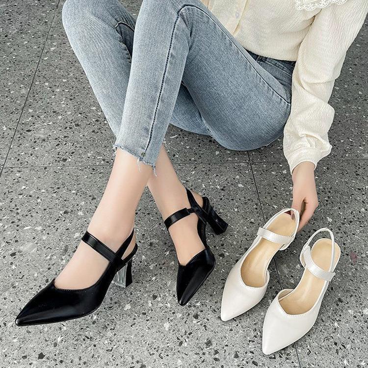 Women's Fashionable Casual Closed-Toe Chunky Heel High Heel Sandals foto 3