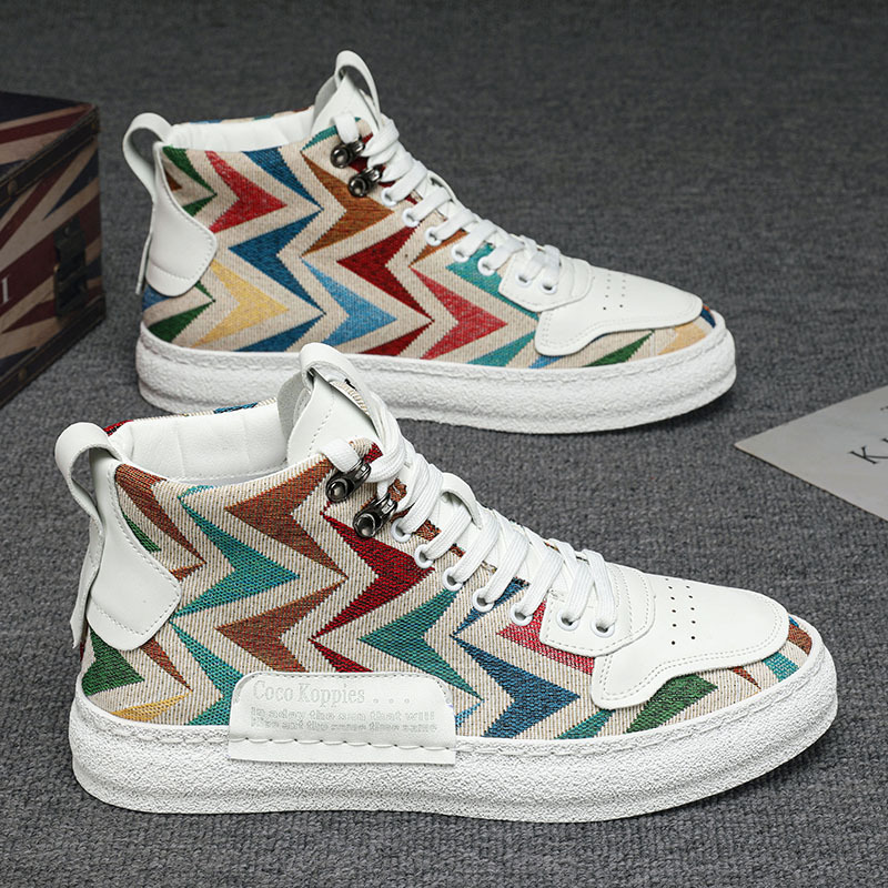 Student Leisure Sports Soft Bottom Breathable Mesh Surface Trend Niche Men's High-top Board Shoes foto 5