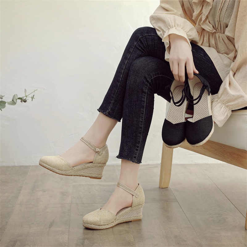 Wedge Sandals Women's Ankle-strap Buckle High Heel foto 5