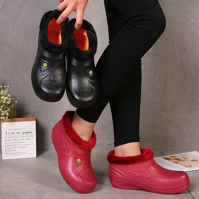 Waterproof Cotton Shoes With Fleece For Warmth Waterproof And Anti-slip Rain Boots foto 3