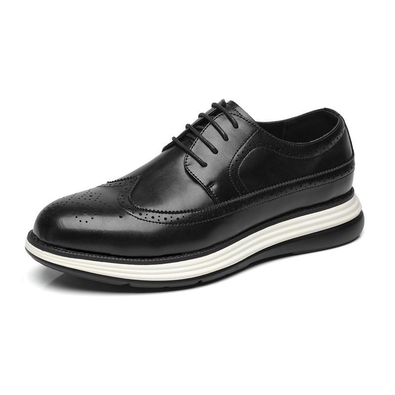 Ultra-fiber Thick-soled Trendy Men's Business Leather Shoes Comfortable And Casual foto 4