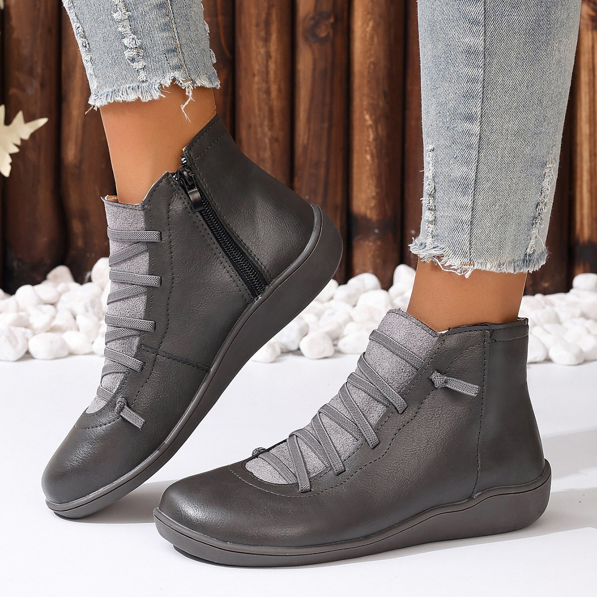 Female Plus Size British Martin Boots Casual Boots foto 2