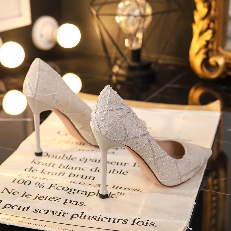 French Small Heel Shoes Design Socialite Stiletto Heel foto 5