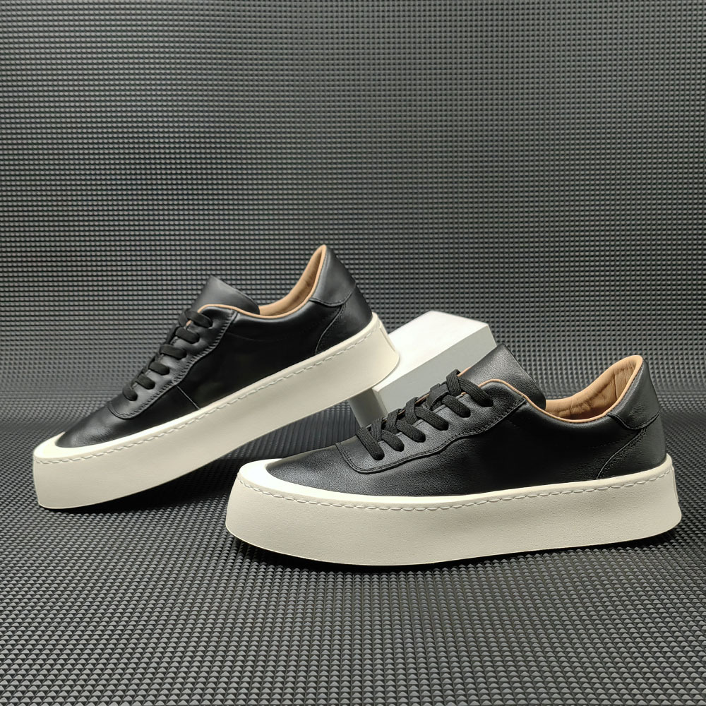 Boys First Layer Cowhide Board Shoes Thick Bottom foto 4