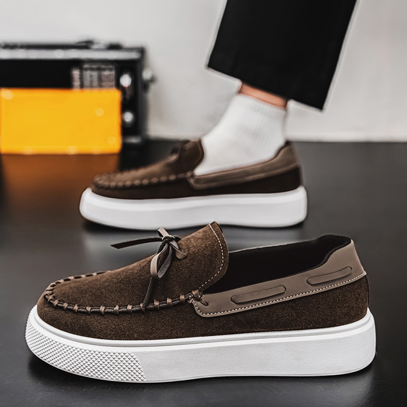 White Autumn Suede All-match Loafers foto 3