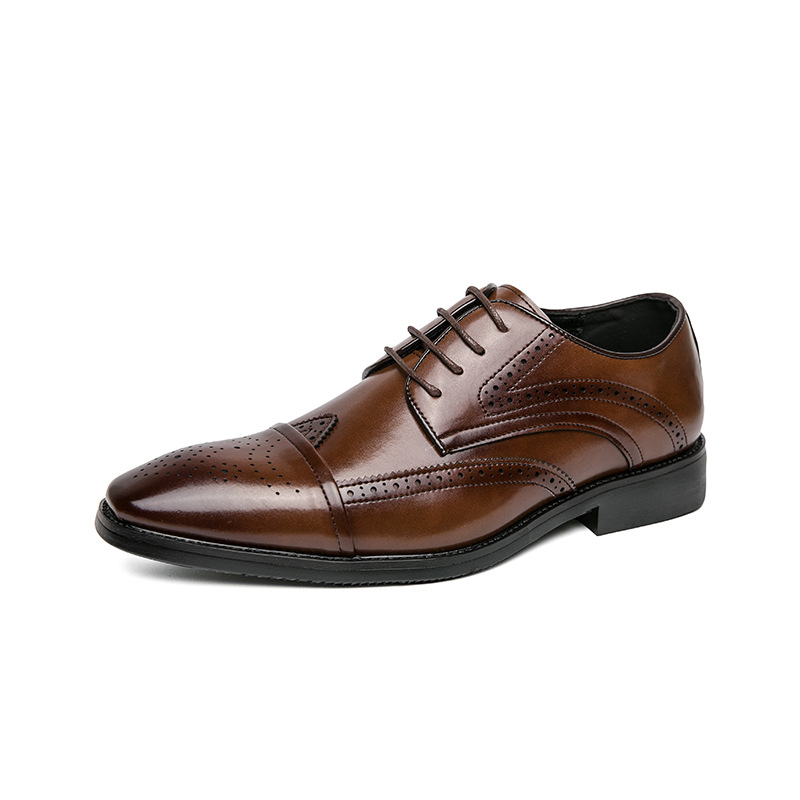 Four Seasons Fashion British Style Low-top Leather Shoes Plus Size Lace Up foto 4